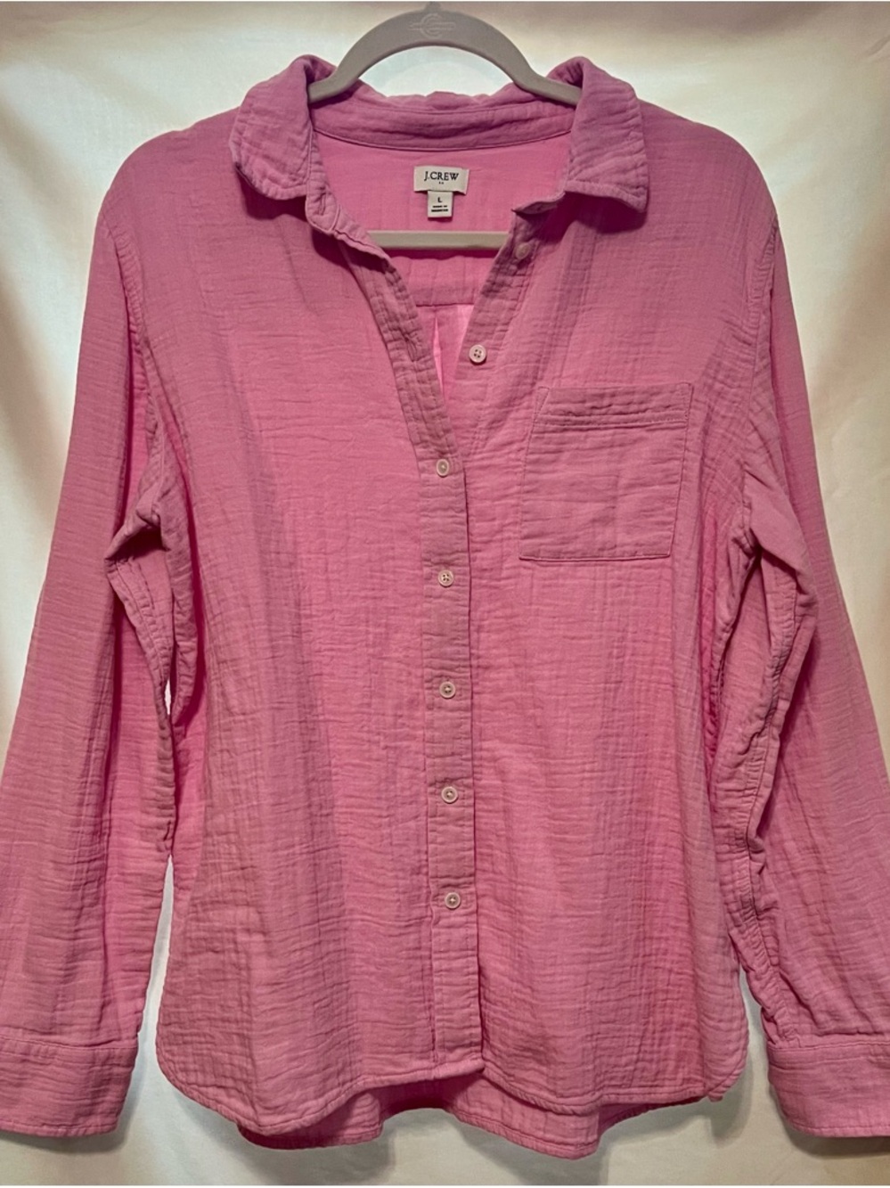 J. Crew Pink Gauze Button-Front Shirt